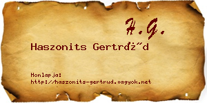 Haszonits Gertrúd névjegykártya
